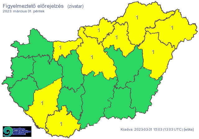 Jégeső, villámlás, széllökés – figyelmeztetést adott ki az Országos Meteorológiai Szolgálat