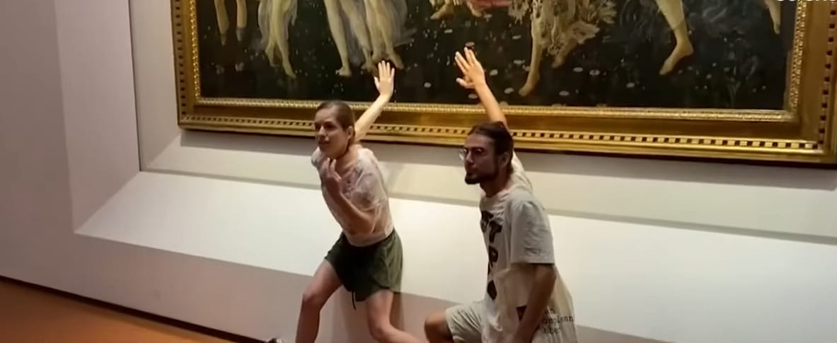 Botticelli-képhez ragasztották magukat olasz klímaaktivisták