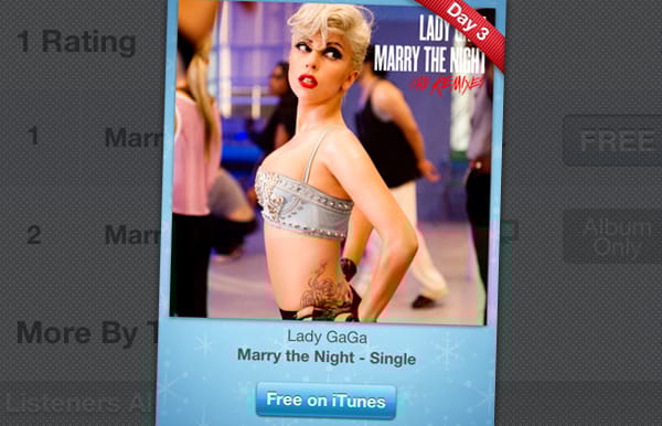 12 days of Christmas - mai letöltés: Lady GaGa (Marry the Night)