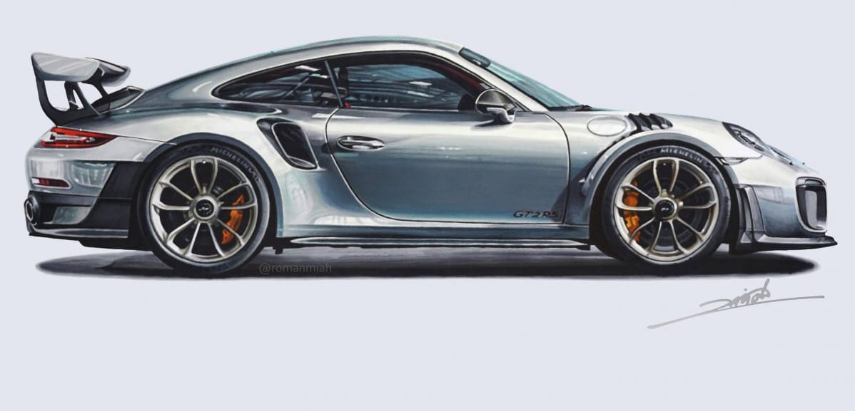 Autós rajzóra: alig 12 óra és kész is egy ilyen fotó minőségű Porsche – videó