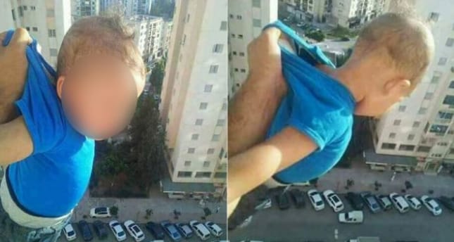 Kilógatta a kisbabát az ablakon, hogy lájkokat szerezzen