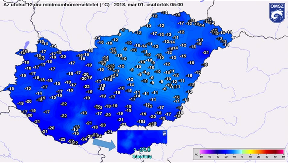 -24,6 fok volt Baranyában, és még nincs vége a zimankónak