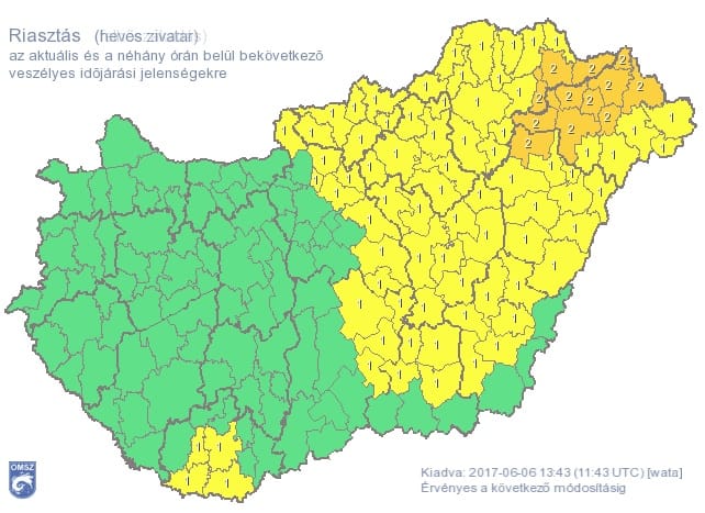 Riasztást adtak ki a fél országra, narancsba borult több régió – térkép