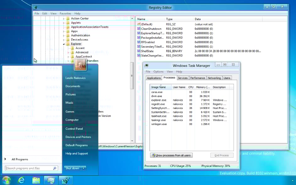 Tipp: A Windows 7-es Start menü engedélyezése a Windows 8 DP változatában