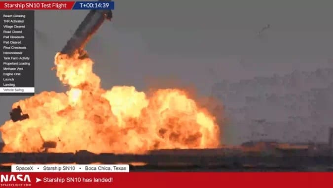 Úgy tűnt, gond nélkül leszáll a SpaceX kísérleti Mars-rakétája, aztán felrobbant