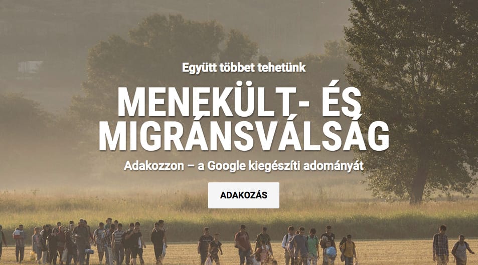 1+1: megduplázza a menekülteknek küldött adományokat a Google