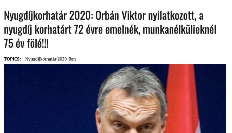 Hajmeresztő állevél terjed ismét Orbánról és a nyugdíjakról