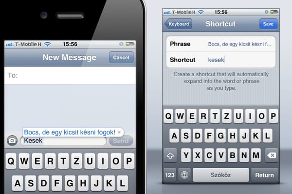 iOS 5 tipp: Saját rövidítések készítése [keyboard shortcuts]