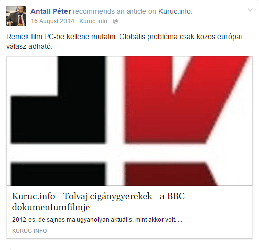 Cigányozik a Facebookon Antall József fia és örökségének ápolója
