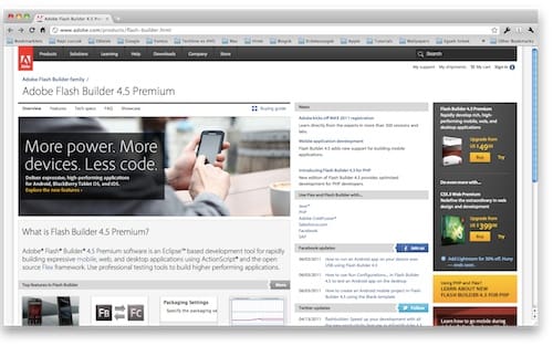 Már iPhone-ra, iPadre és BlackBerry PlayBookra is fejleszthetünk a Flash Builderrel