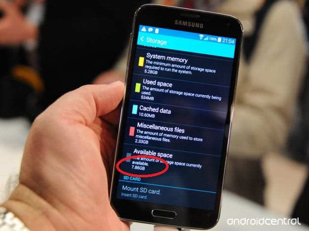 Most akkor mennyi is a tárhely a Galaxy S5-ben?