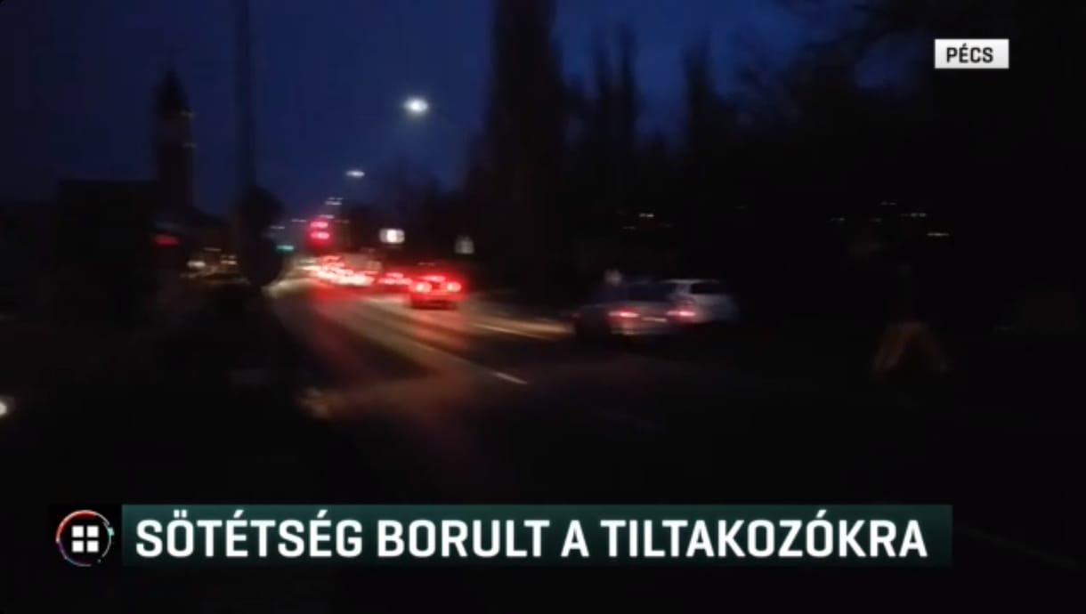 Pont a tüntetők felett kapcsolt ki a közvilágítás Pécsett