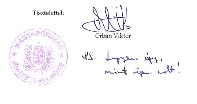 Fotó - Orbán Viktor kézírással: 
