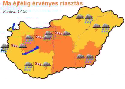 Narancssárga riasztást adtak ki