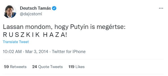 Megtrollkodta Márki-Zay Péter a nyolc éve még oroszellenes Deutsch Tamást