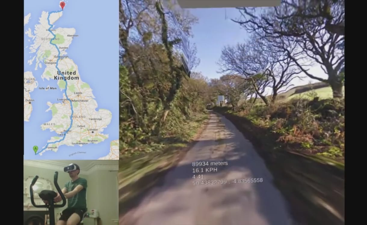 Ez lesz a jövő? VR-es szobabiciklivel teker át Nagy-Britannián egy brit férfi