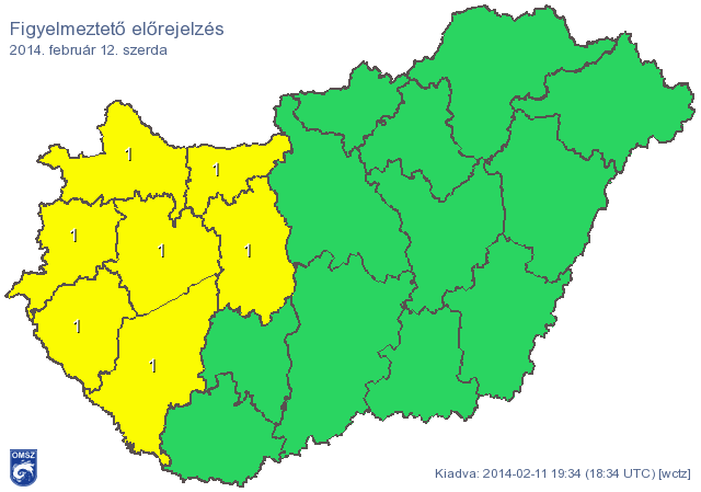 Erős szél és eső miatt adtak ki figyelmeztetést holnapra