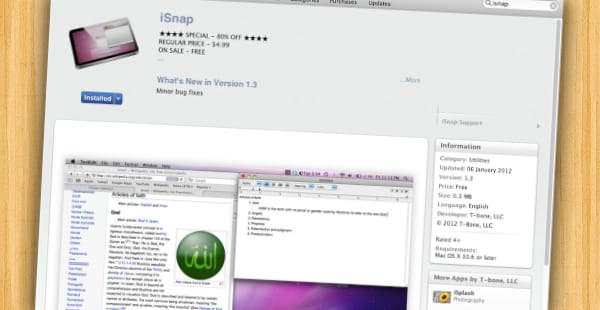 Ingyen letölthető az iSnap: Windows 7-es ablakrendezés OS X-re!