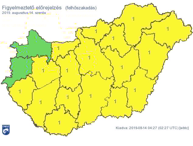 Felhőszakadás mossa el az országot
