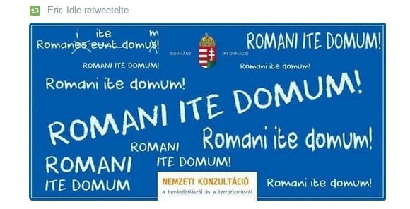 A Monty Python-tag is a bevándorlóellenes plakáton nevet