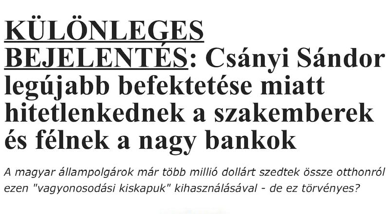 Figyelmeztet az OTP: Csalók élnek vissza Csányi Sándor nevével