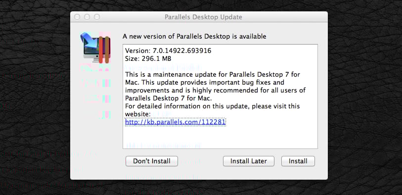 Választható teljes képernyős mód a Parallels 7 első frissítésében