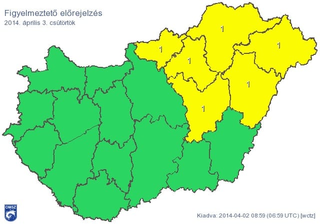Térkép: Figyelmeztetést adtak ki, megint fagyni fog reggel