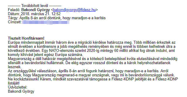 A Fidesz szerint csak azoknak ír Bakondi, akik felhatalmazást adtak erre