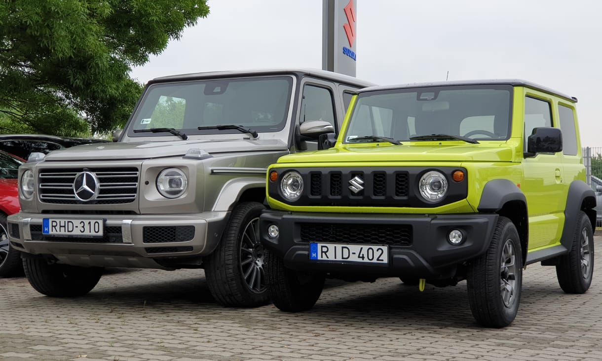 A nagy párbaj: egymás mellé tettük az apró Jimnyt és a 8x drágább nagy G500-at