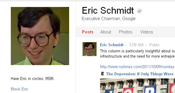 Megjelent Eric Schmidt a Google+ oldalain