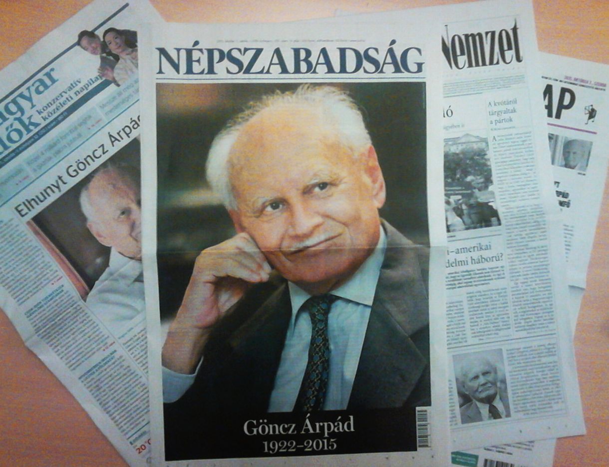 Címlapjukon emlékeznek a napilapok Göncz Árpádról