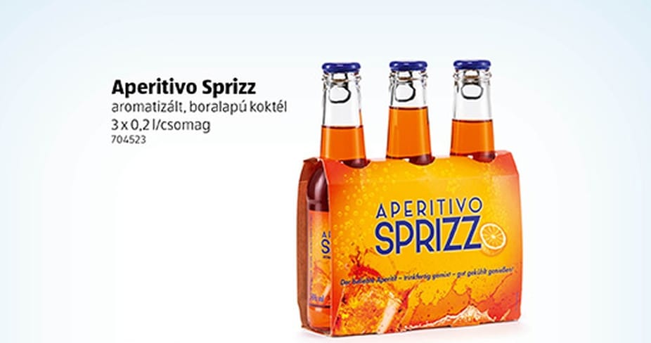 Üvegdarabok lehetnek az Aperitivo Sprizzben, amit az Aldiban árultak