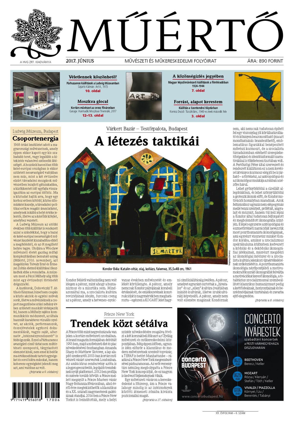 Megjelent a Műértő júniusi lapszáma