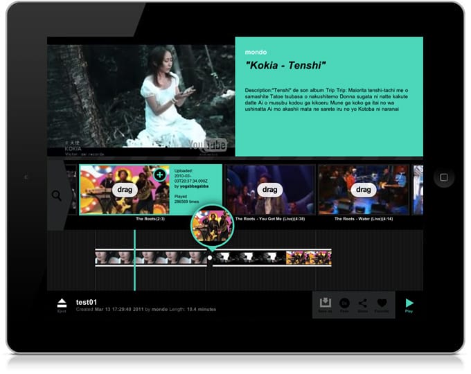 DragOnTape: iPad-en is mixelhetők a YouTube-videók
