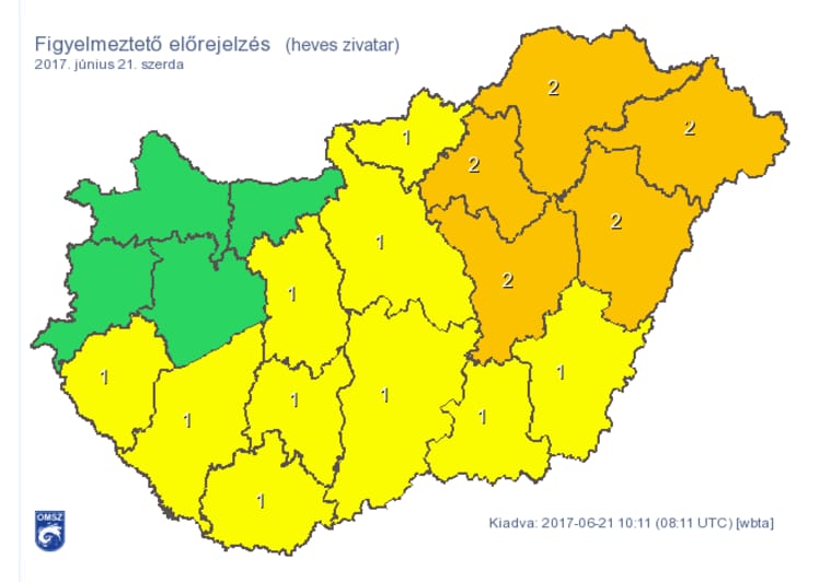 Durva zivatarok jöhetnek, narancs riasztás van érvényben