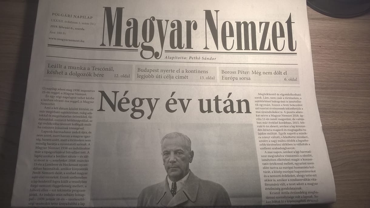 Megjelent a Magyar Nemzet, és megtagadta az elmúlt négy évét
