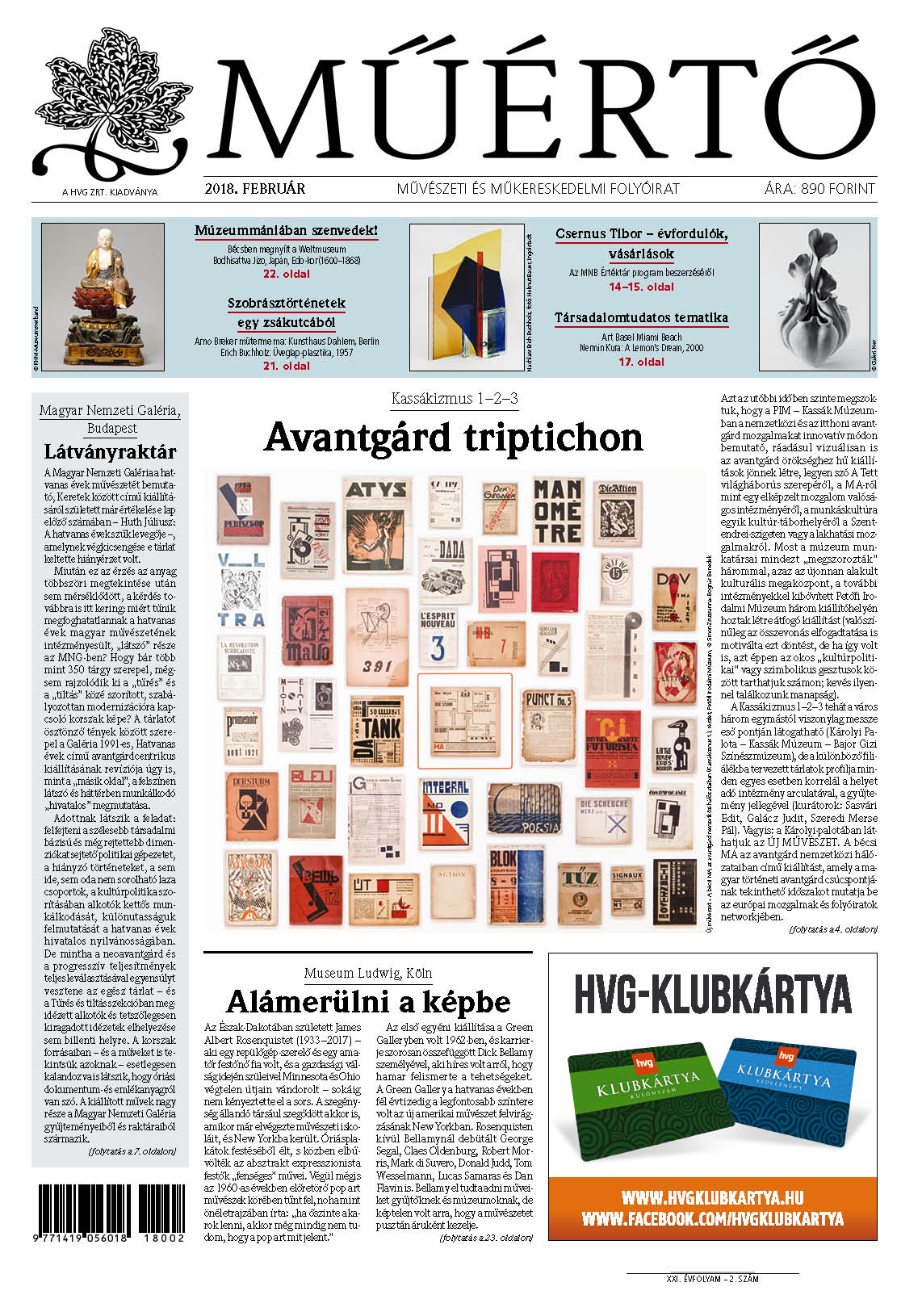 Megjelent a Műértő 2018 februári lapszáma