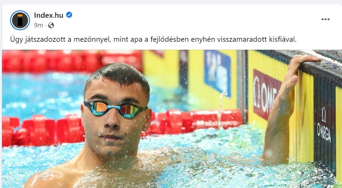 Milák Kristóf jó időt úszott, erre az Index fogyatékos gyerekekkel viccelődött