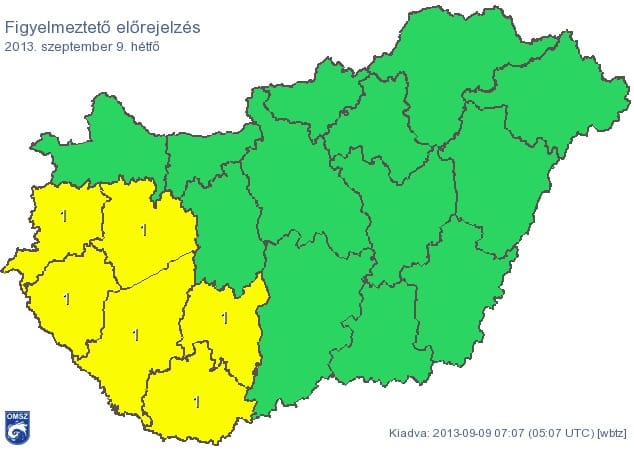 Jön a vihar: figyelmeztetést adtak ki – térkép