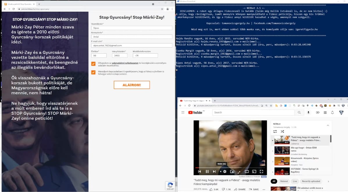 A Fidesz Stop!-petícióját is meghackelték a NERbot programmal