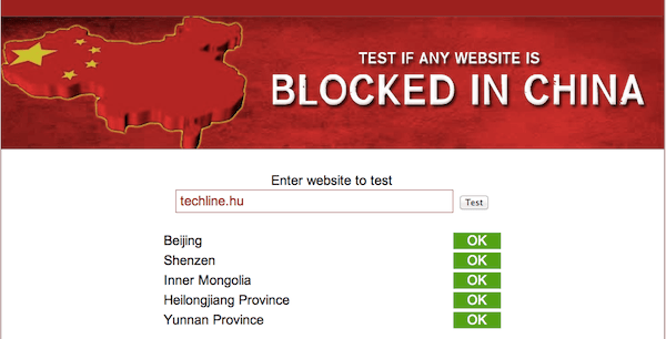 A techline-t nem blokkolják Kínában! És más oldalakat?