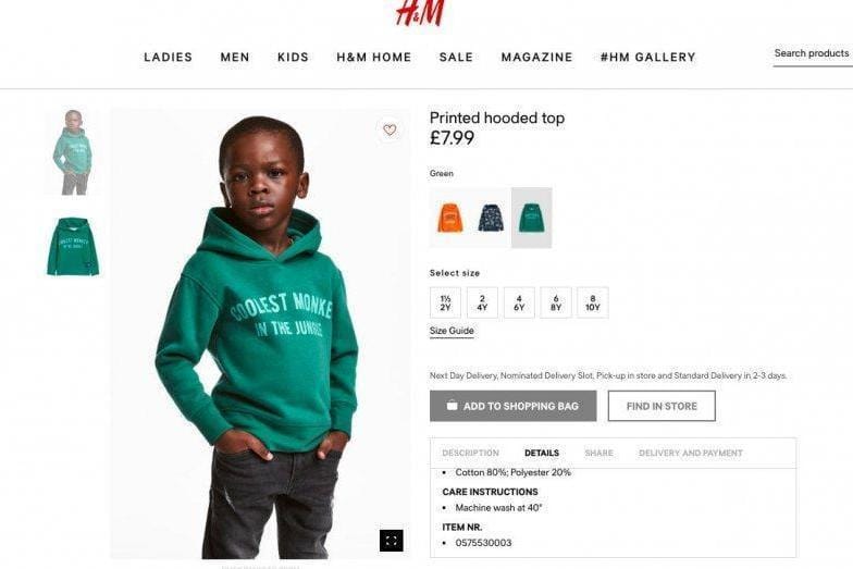 A H&M belátta, hogy nem volt jó ötlet egy fekete kisfiúra „a dzsungel legmenőbb majma” pólót adni