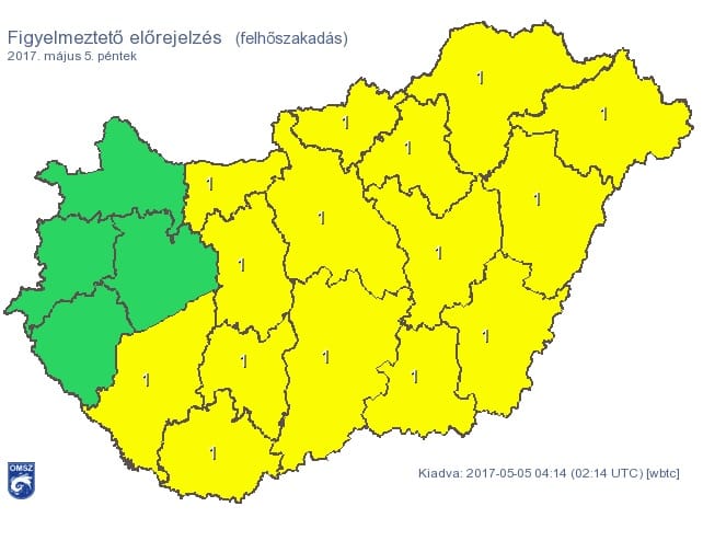 Figyelmeztetést adtak ki szinte az egész országra