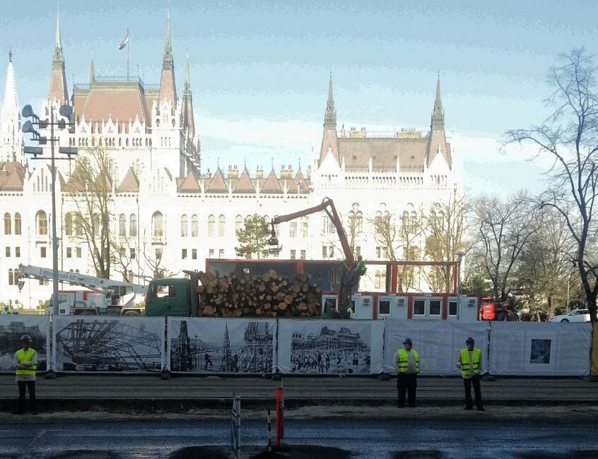 Videó: irtják a Kossuth téri fákat