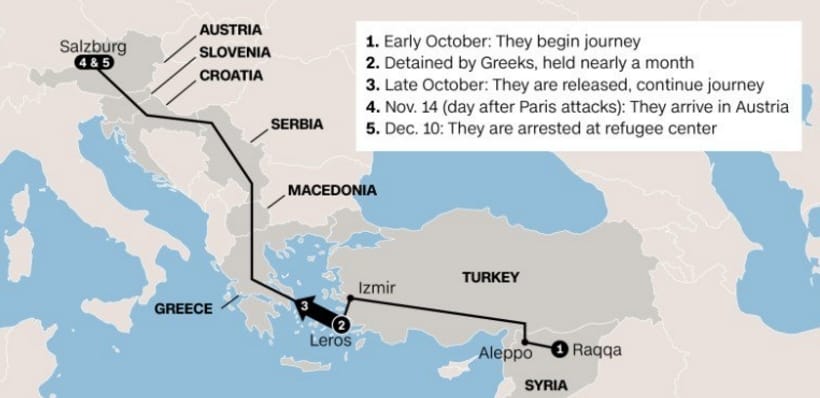 Térkép: így jutott két Iszlám Állam-ügynök Európába