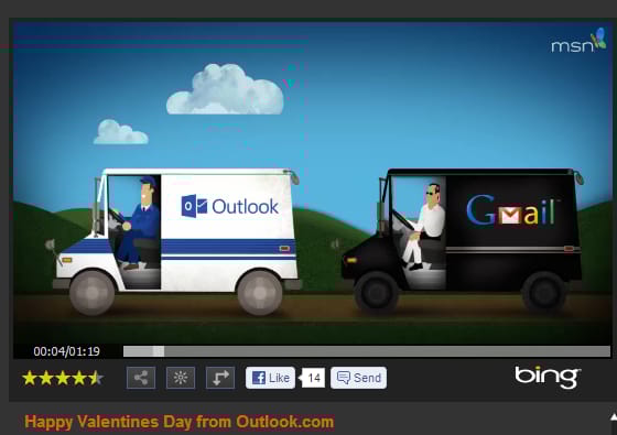 Már a Valentin-nap apropóján is támadja a Microsoft a Google-t