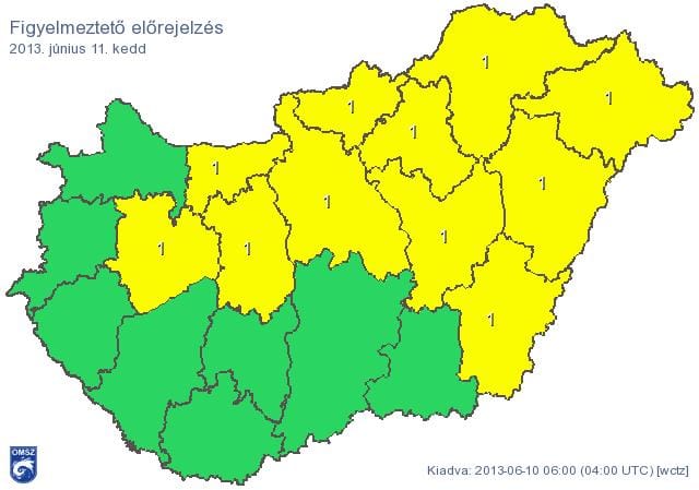 Megint leszakadhat az ég Budapesten és több megyében