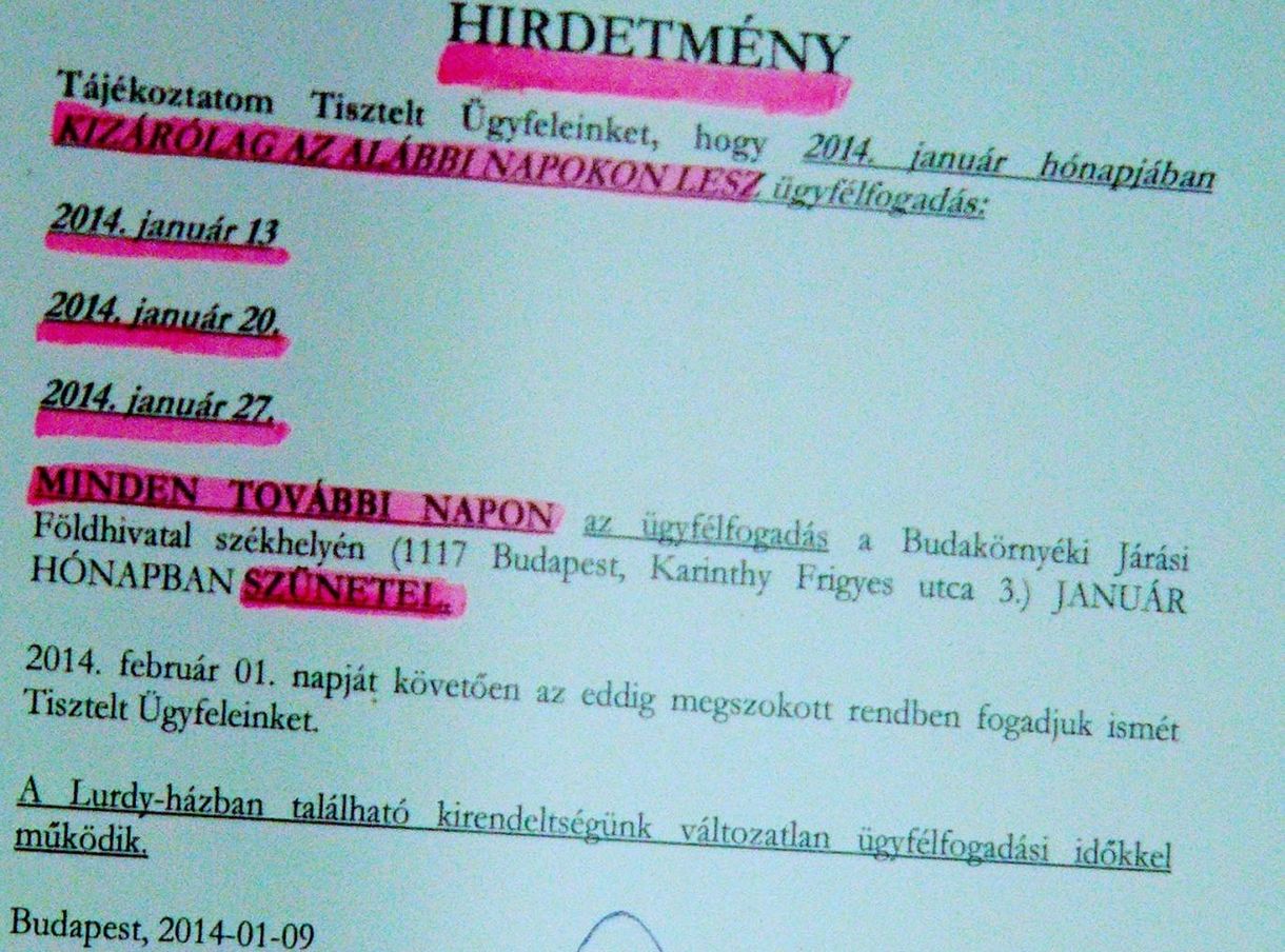 Minimumra vágták az ügyfélfogadást a földhivatalokban