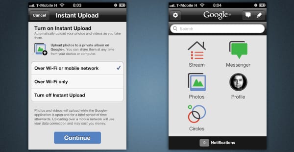 Google+ frissítés iOS-re: megérkezett az azonnali képfeltöltés!