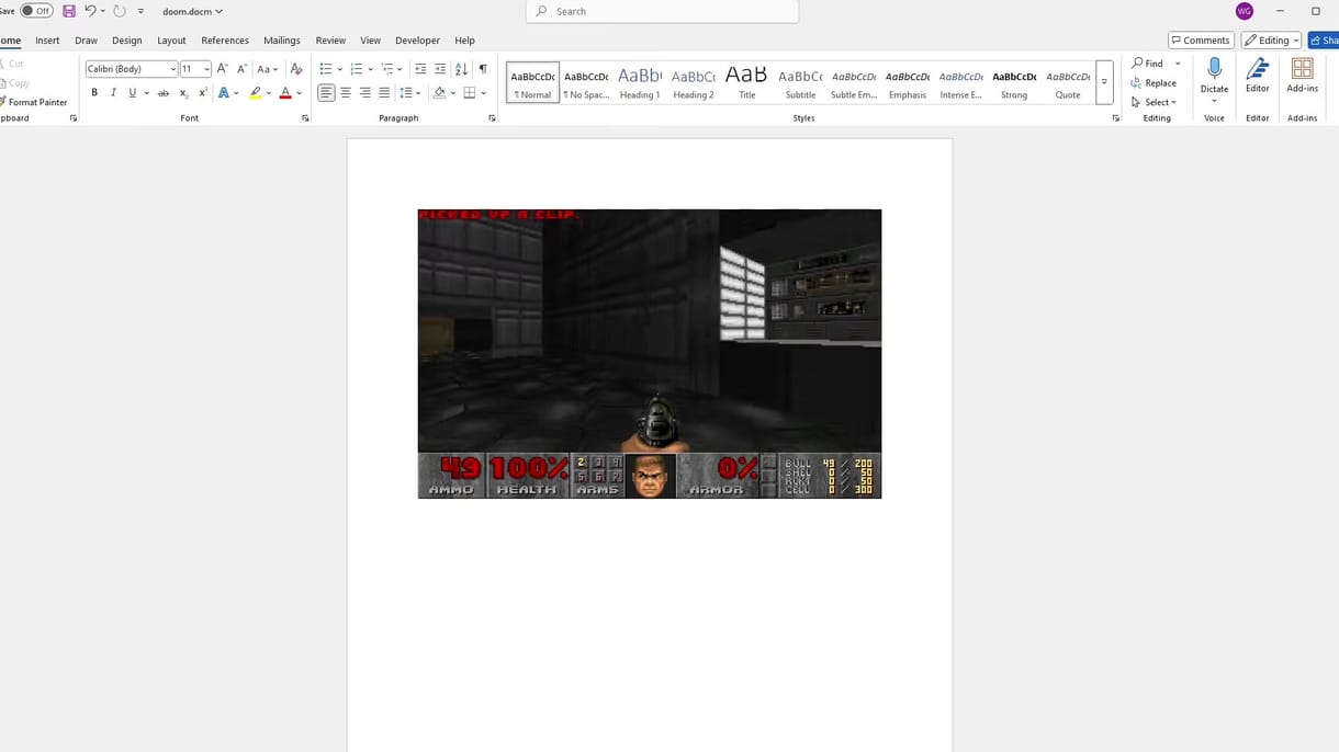 Hihetetlen, de már egy Word-dokumentumban is játszható a Doom – szinte úgy fut, mint az igazi